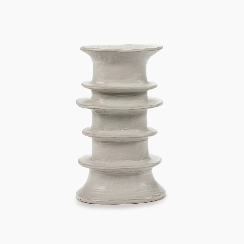 Serax Off White Billy Vase with Ridges in Large Size