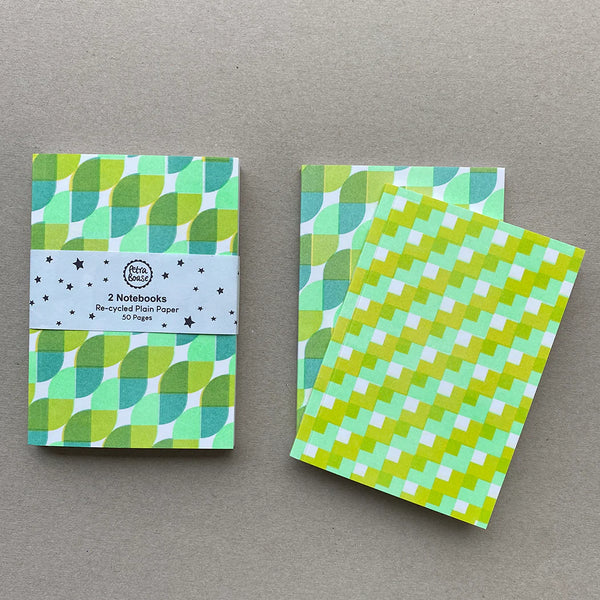 Petra Boase Riso Printed Notebooks - Acid Green and Mint