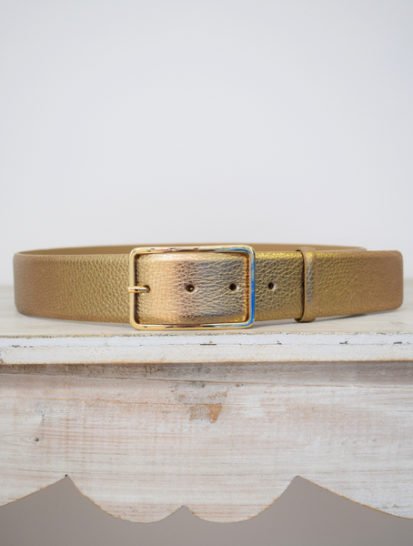 Abro Gold Belt with Square Buckle