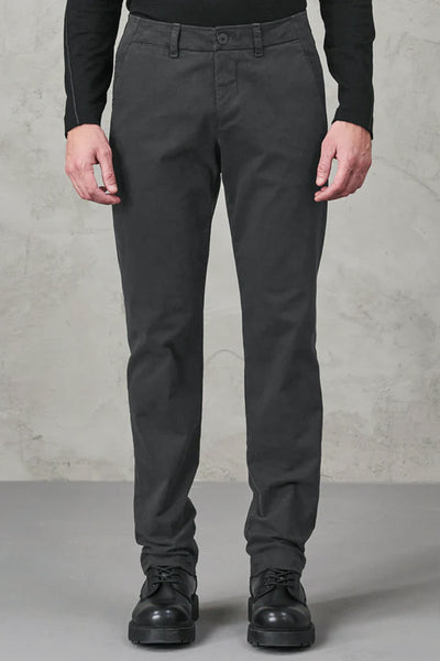 Transit Cotton Stretch Regular Fit Chinos Charcoal