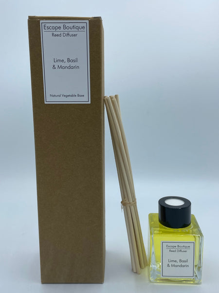 Heaven Scent Incense Ltd Lime, Basil & Mandarin 50ml Reed Diffuser Clear Glass