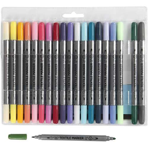 Happydashery Textile Markers 20 Assorted Colours