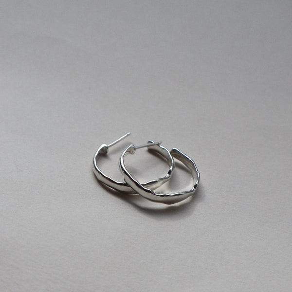 Lines & Current ‘Harlow’ Drip Hoop Earrings - Sterling Silver