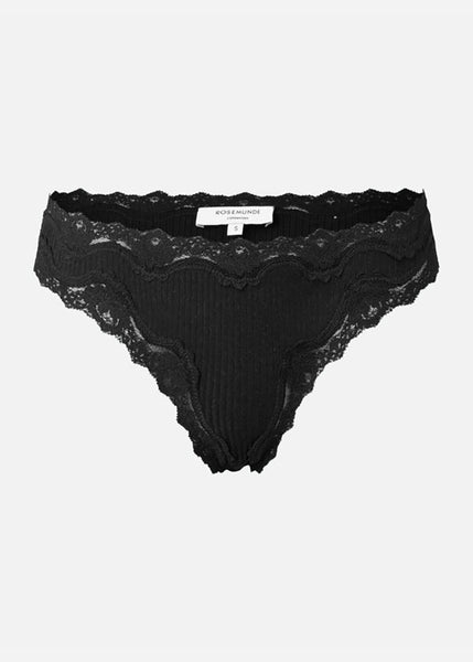 Rosemunde Silk Hipster with Lace - Black