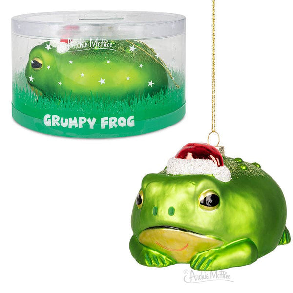 Incognito Grumpy Frog Christmas Ornament