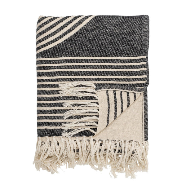 Bloomingville Black And White Cotton Throw