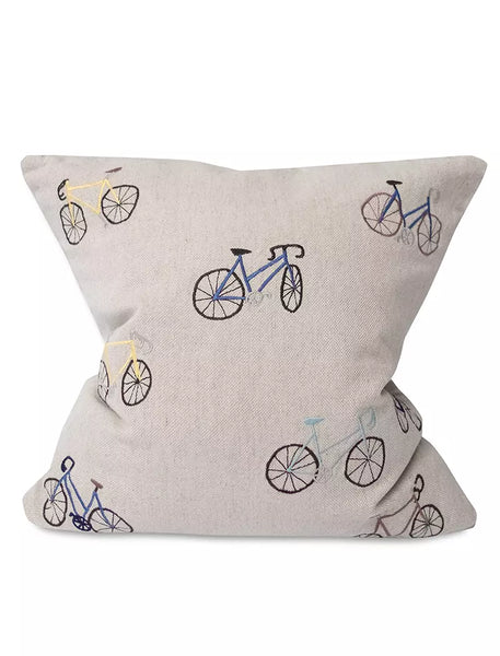 Fine Little Day Bicycles Embroidered Cushion Cover W. Inner Cushion