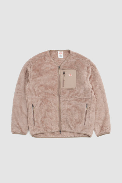 danton-high-pile-fleece-zip-jacket-pink-beige
