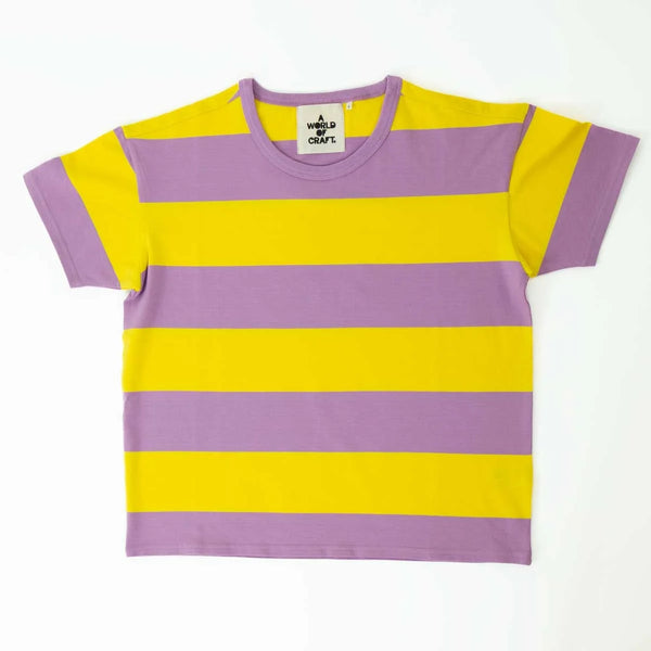 Afroart Awoc Men's Short Sleeve T-Shirt - Yellow & Lilac