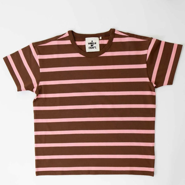 Afroart Awoc Men's Short Sleeve T-Shirt - Brown & Pink