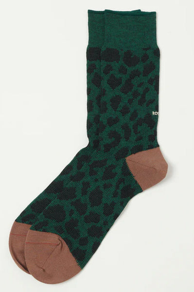 RoToTo Organic Cotton Dark Green / Brown Socks