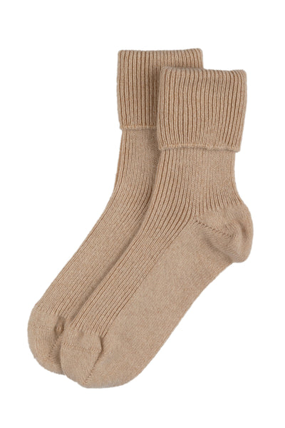 Rosie Sugden Soft Beige Cashmere Bed Socks