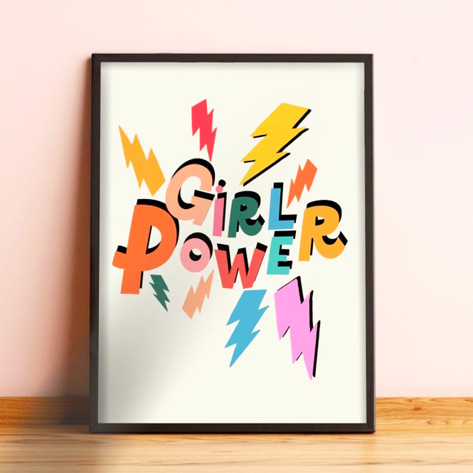 Kate Fox Design Girl Power Framed Print