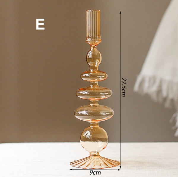 Ivore Vintage Style Glass Candlestick