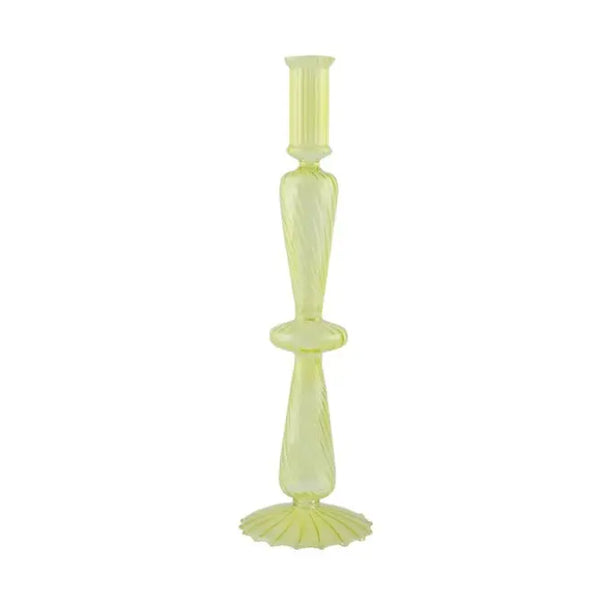 Ivore Nordic Glass Candlestick - Green