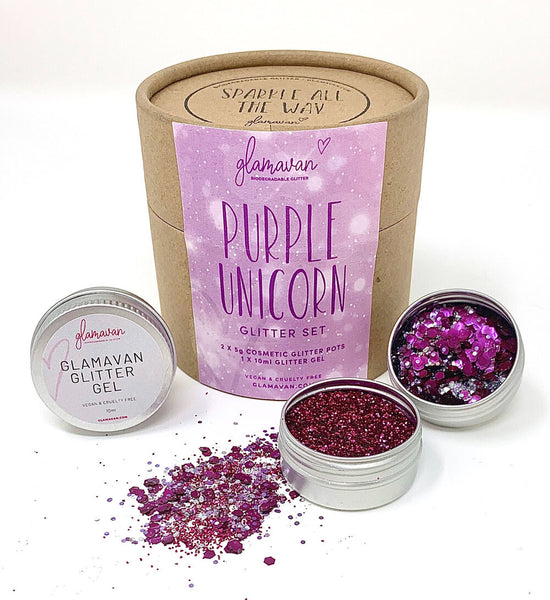 Glamavan Purple Unicorn Glitter Set