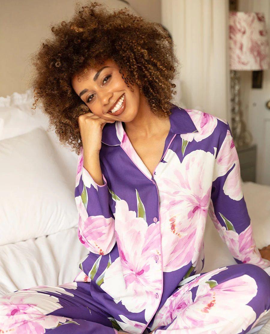Cyberjammies Cyberjammies Valentina Purple Floral Pyjamas