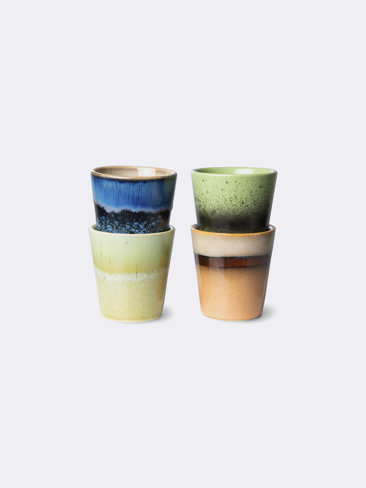 HK Living 70S Ceramics Ristretto Mugs Calypso - Set of 4