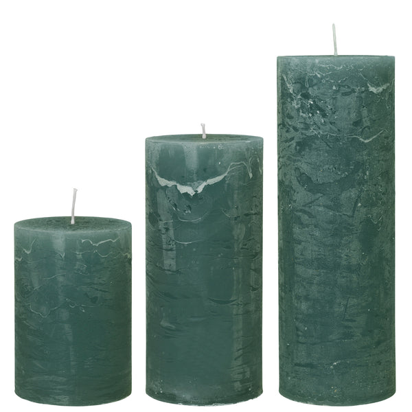 Cosy Living Moss 10x15/25/35cm Statement Rustic Pillar Candle