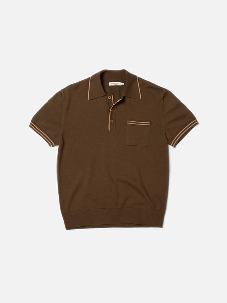Nudie Jeans Polo Frippe Olive
