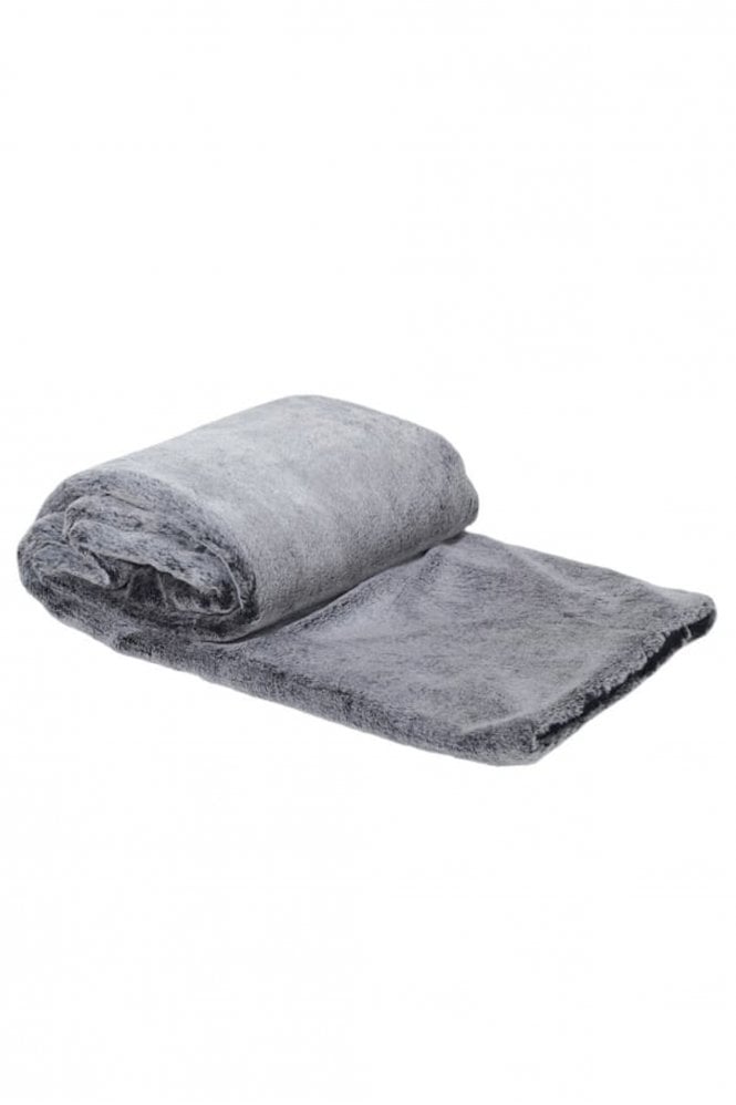 The Home Collection Dark Grey Faux Fur Throw