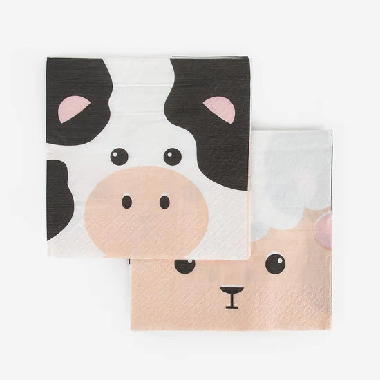 My Little Day 20 Napkins - Cow & Sheep