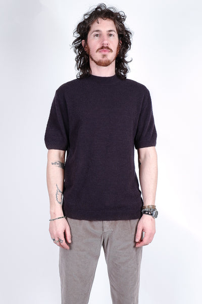 Daniele Fiesoli Boiled Wool Turtle Neck S/S T-Shirt Charcoal
