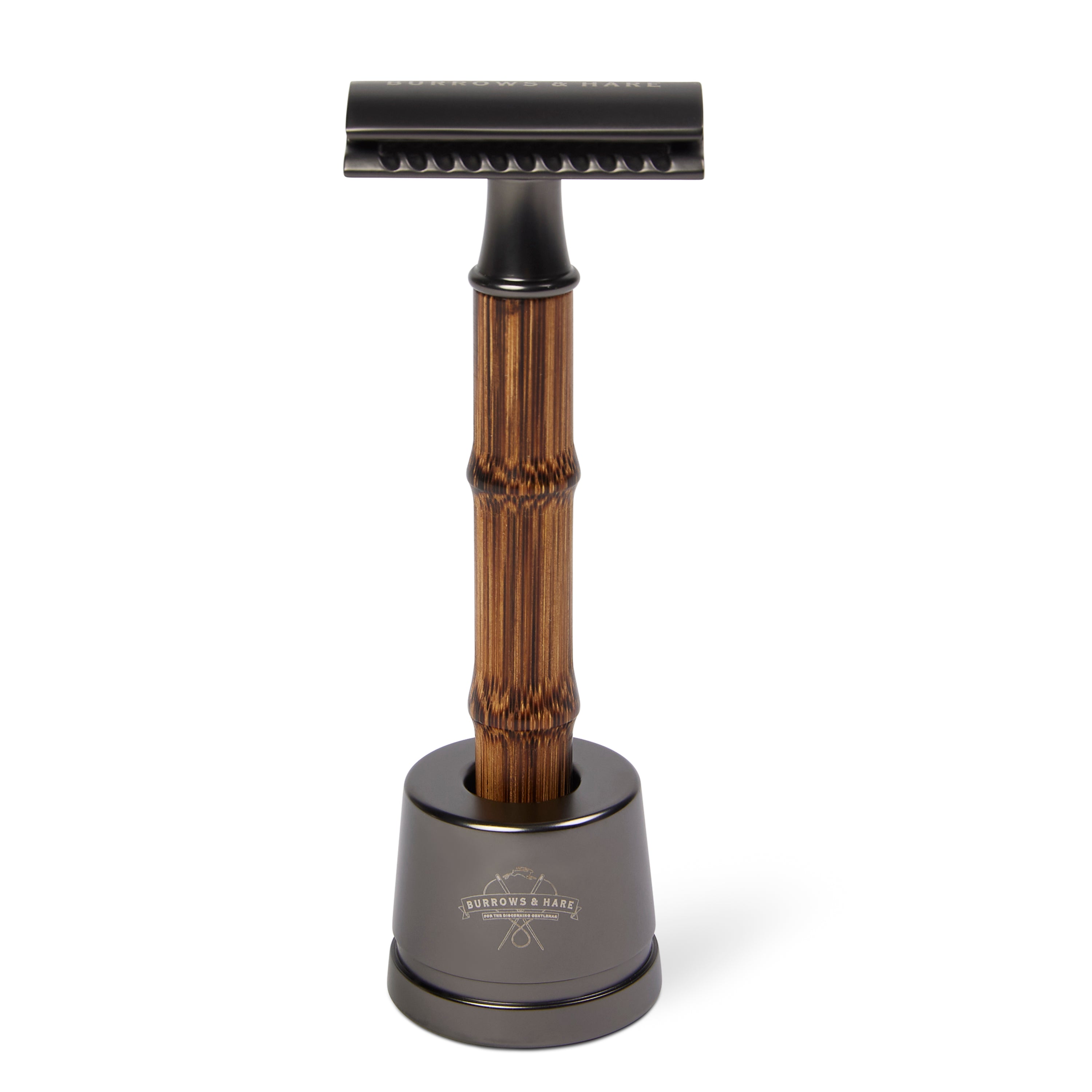 Burrows & Hare  Double Edge Safety Razor & Stand - Bamboo