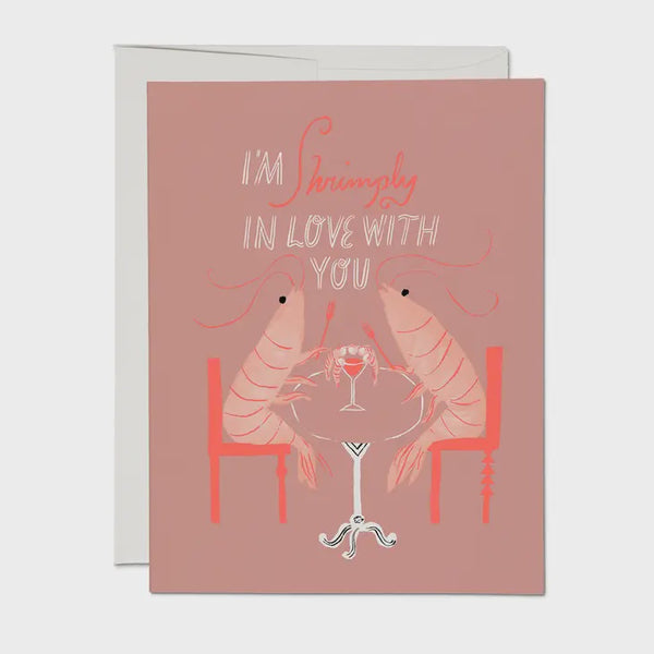 Red Cap Shrimply In Love Card