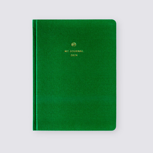 A-Journal My Journal Diary 2024 - Dark Green Linen