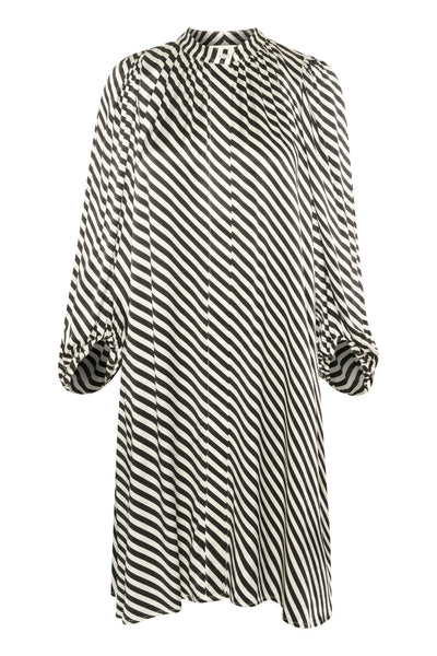 Soaked in Luxury  Soho Dress In Black & White Diagonal Stripe
