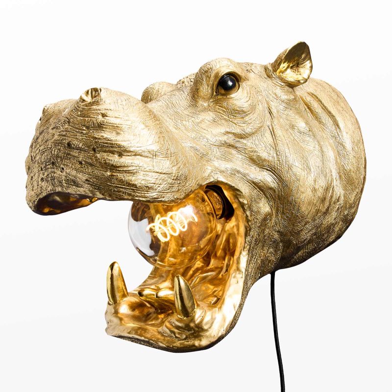 Werner Voss Gold Patty Hippopotamus Wall Light