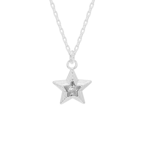 Estella Bartlett  Blue Star Necklace - Silver Plated