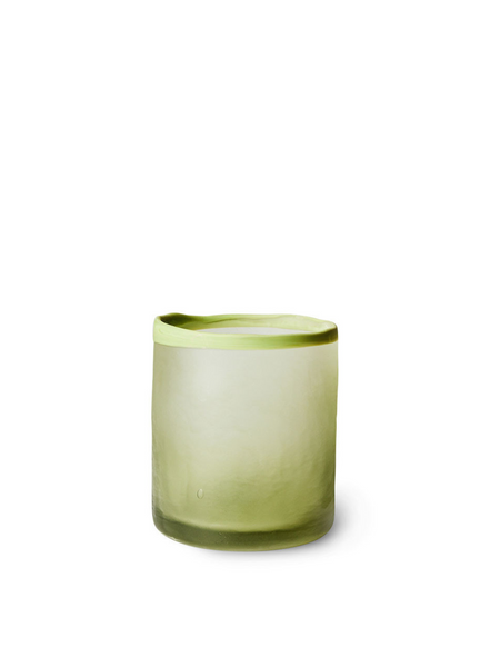 HK Living Glass Tea Light Holder In Olive From