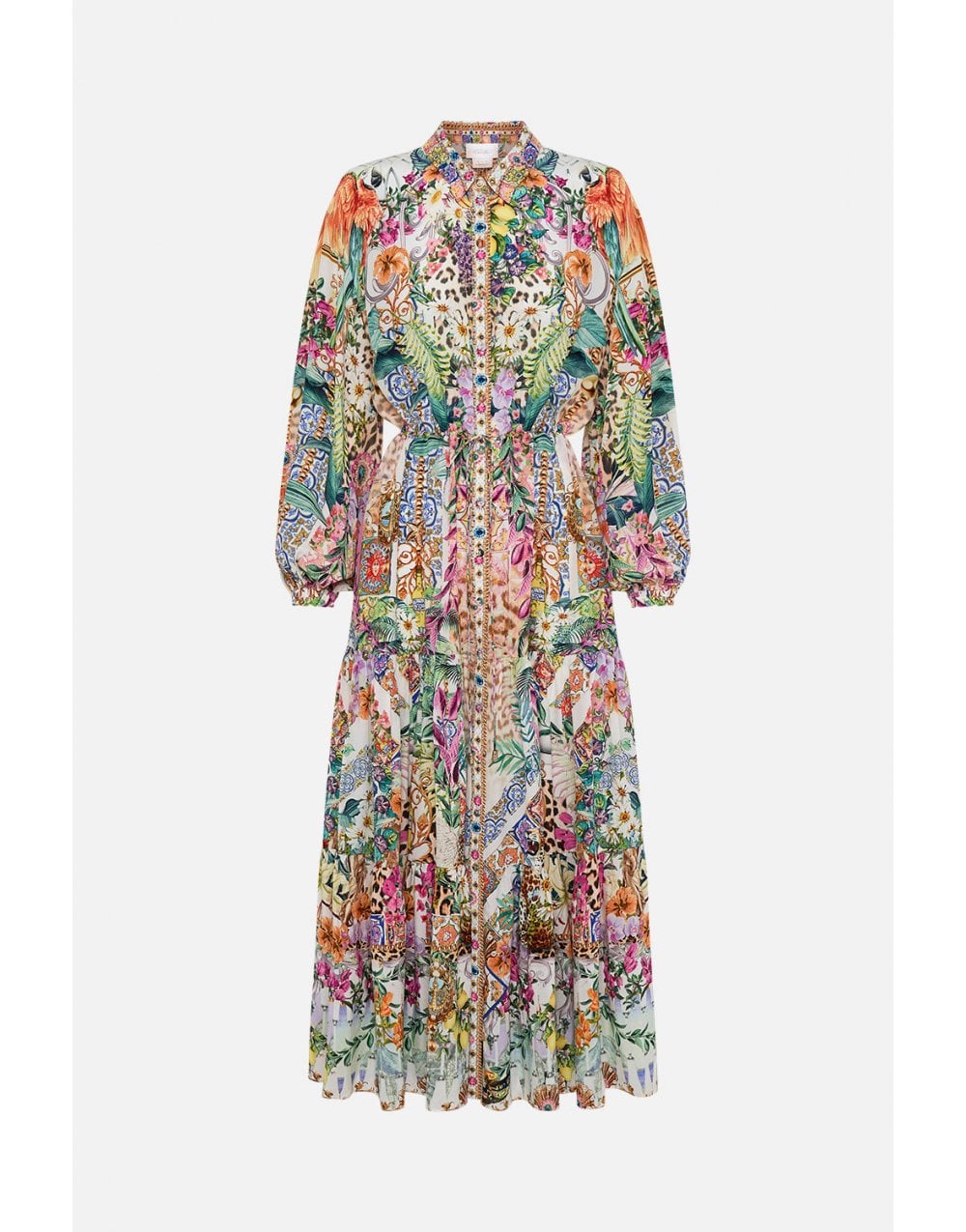 Camilla Flowers Of Neptune Tiered Long Shirt Dress Col: Multi