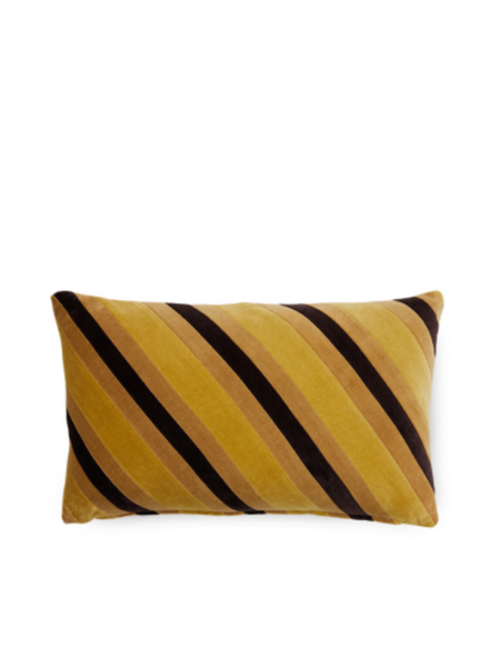 HK Living Striped Velvet Cushion In Honey From