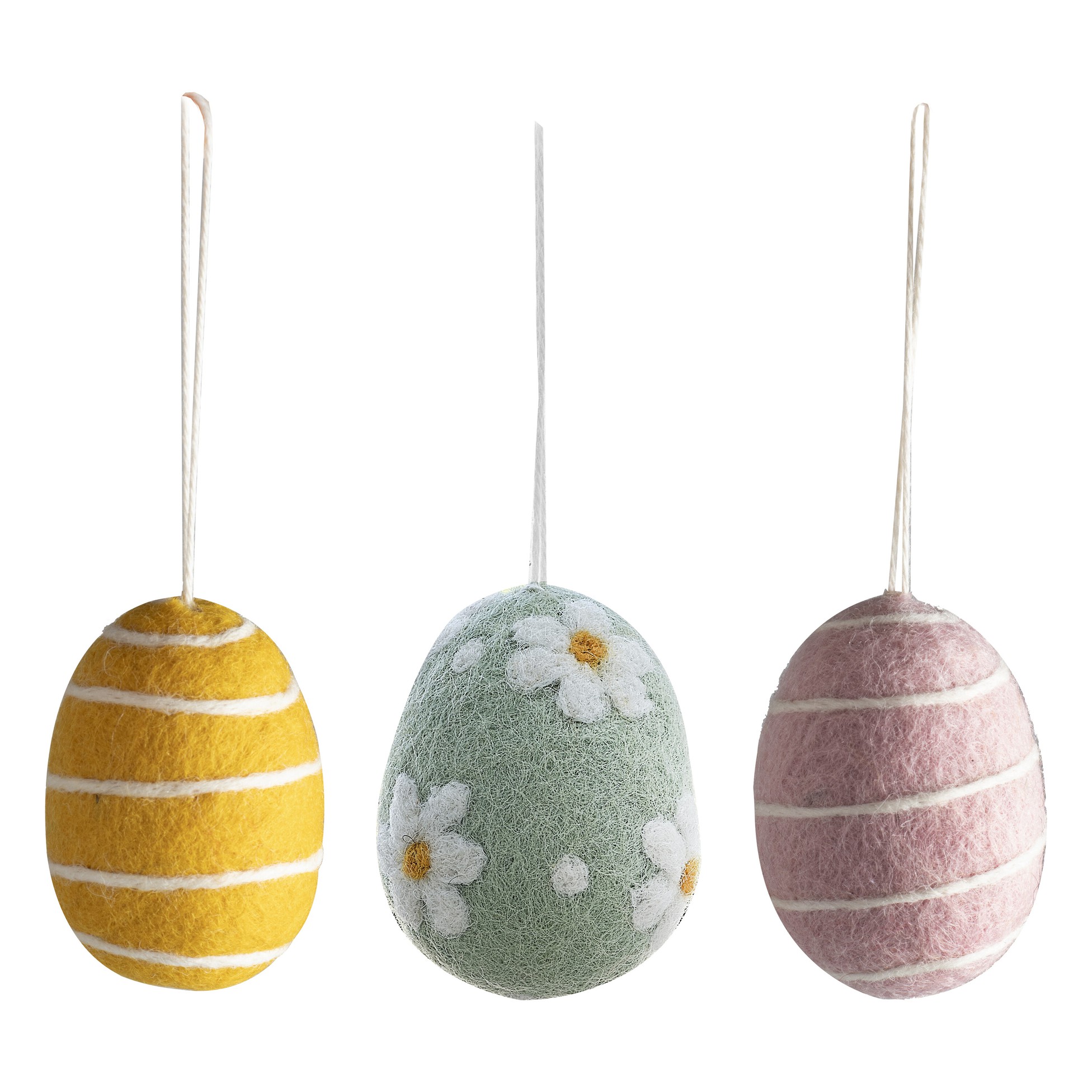 Ginger Ray Felt Easter Egg Tree Decorations : Set of 3