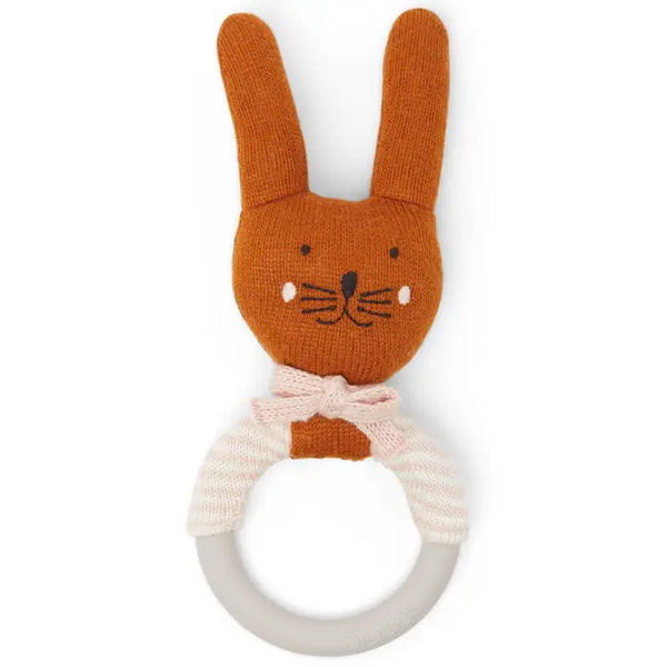 Sophie Home Cotton Knit & Silicone Teether Rattle - Rabbit