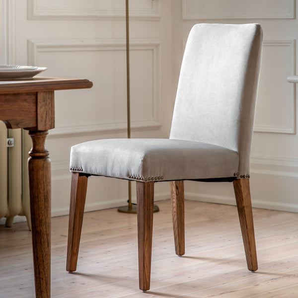 Distinctly Living A Pair Of Hampstead Dining Chairs - Dove Velvet