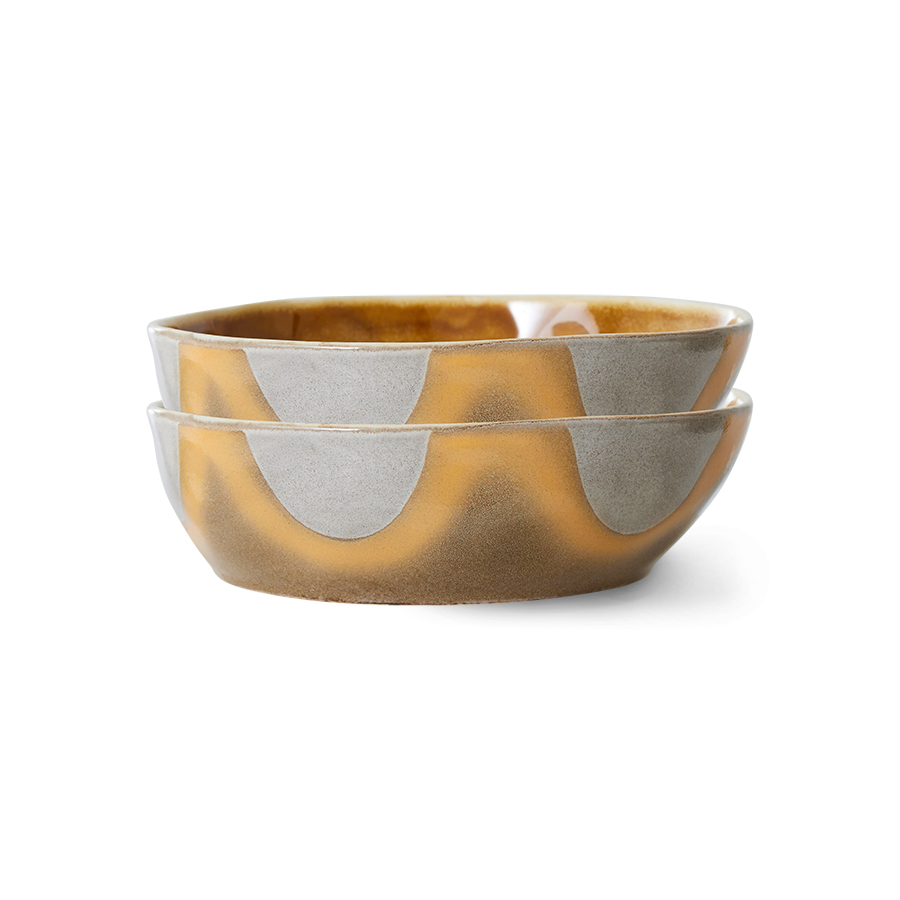 HK Living 70s Ceramics Oasis Pasta Bowls - Set of 2