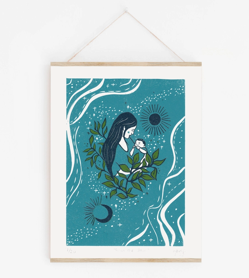 Prints by the Bay From The Stars Limited Edition Lino Print