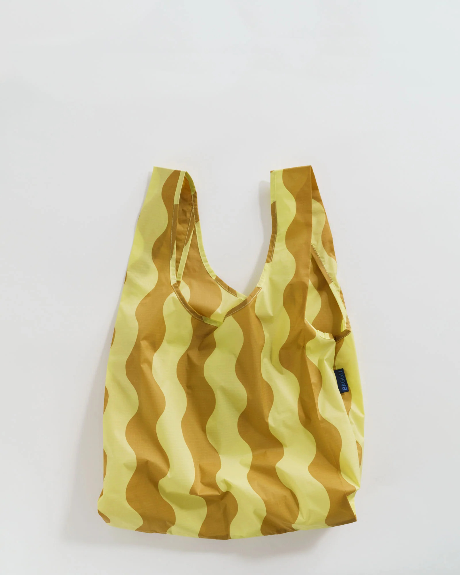 Baggu Standard Yellow and Gold Wavy Stripe Bag