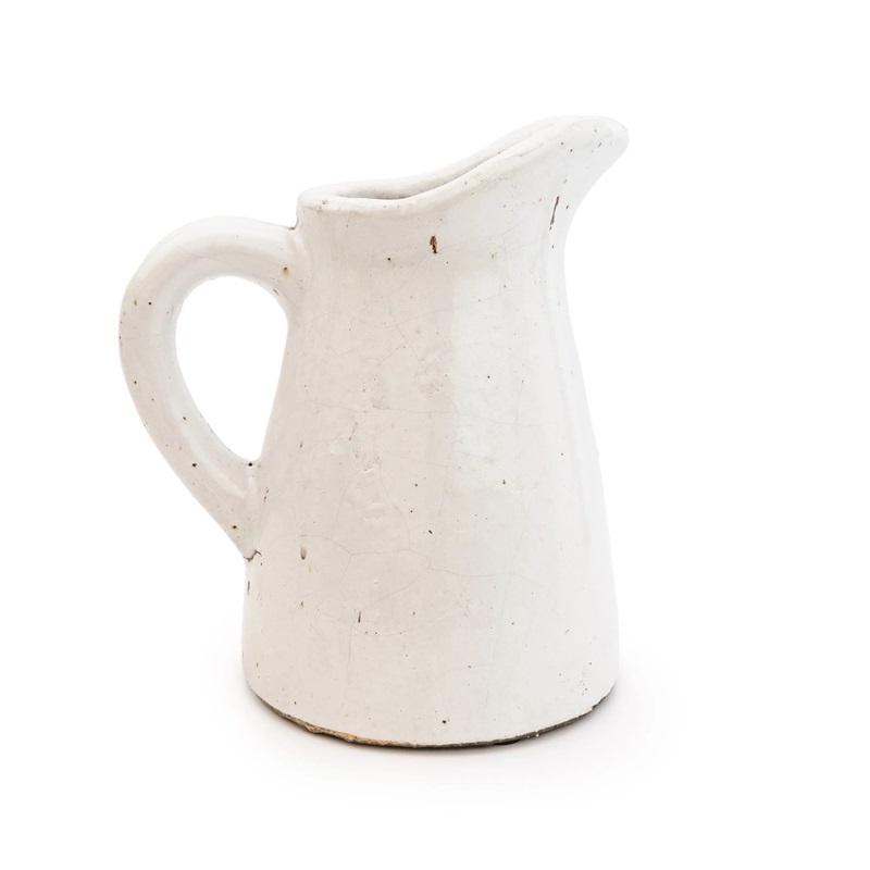 Cream Heavy Jug with Tilted Spout 28cm
