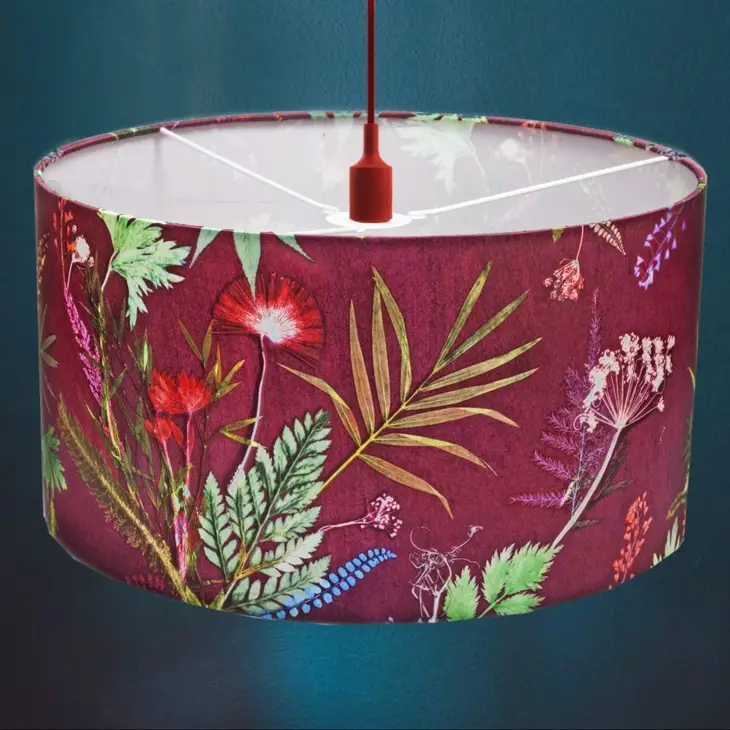 Gillian Arnold Tropical Wine - Red Wine and Green 20cm Lampshade (Lamp Base Fitting)
