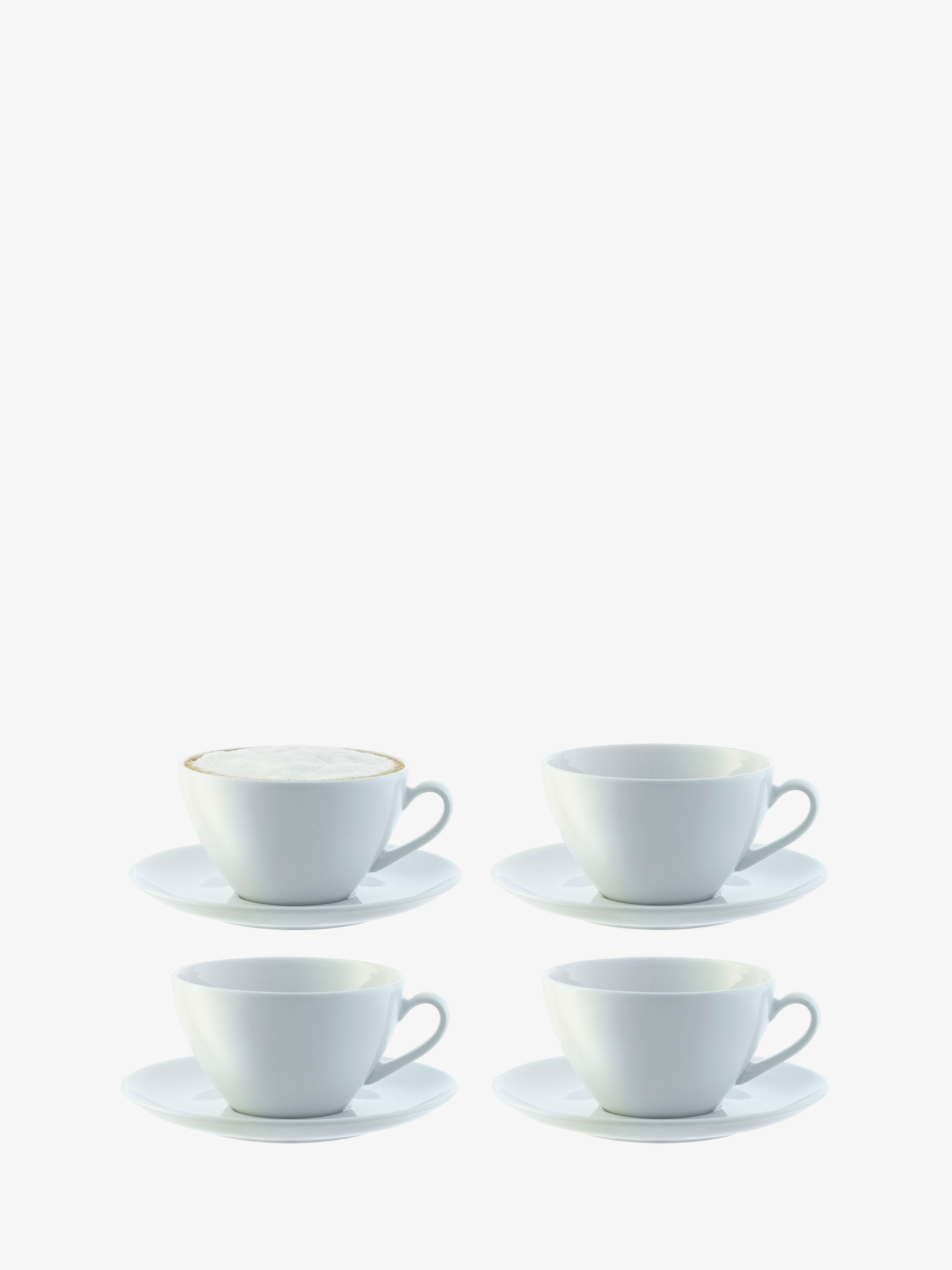 LSA International Dine Cappuccino Cup and Saucer (Set of 4) 350ml 