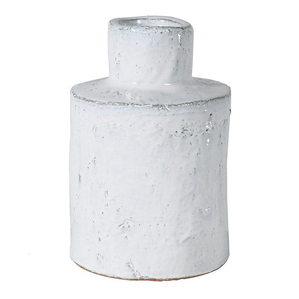 livs Vase - Large White Ceramic Runny Glaze, H28 X 18cm