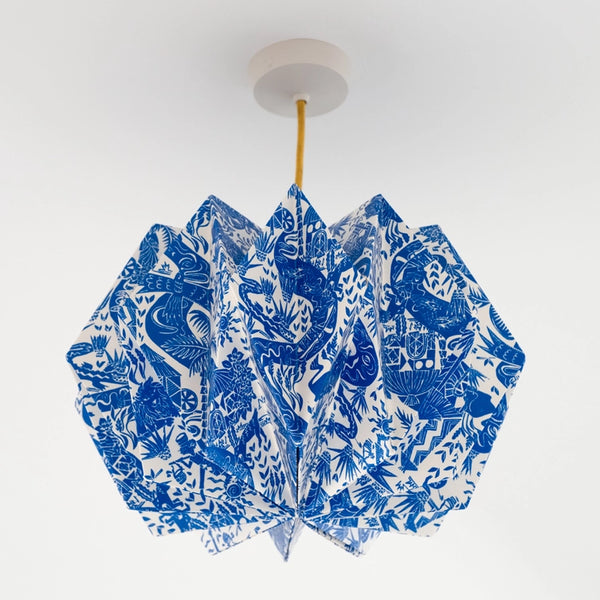 AARVEN Origami Paper Lightshade Orbit-Blue Toile