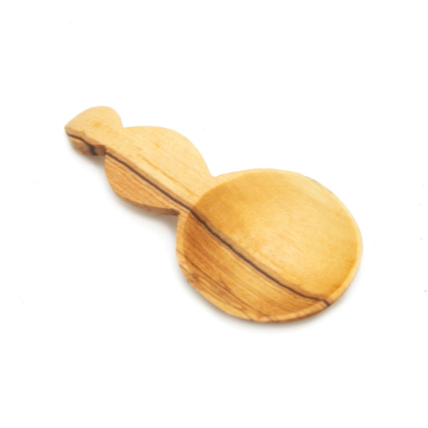 AARVEN Olive Wood Small Spoon with Decorative Handle