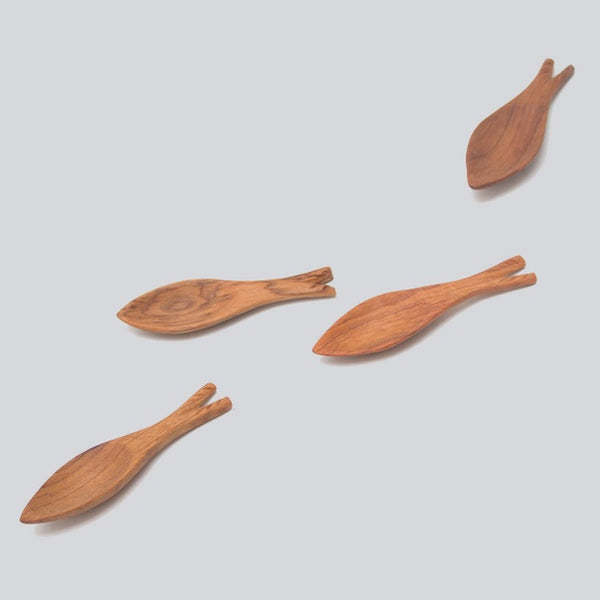 AARVEN Olive Wood Fish Spoon -Small