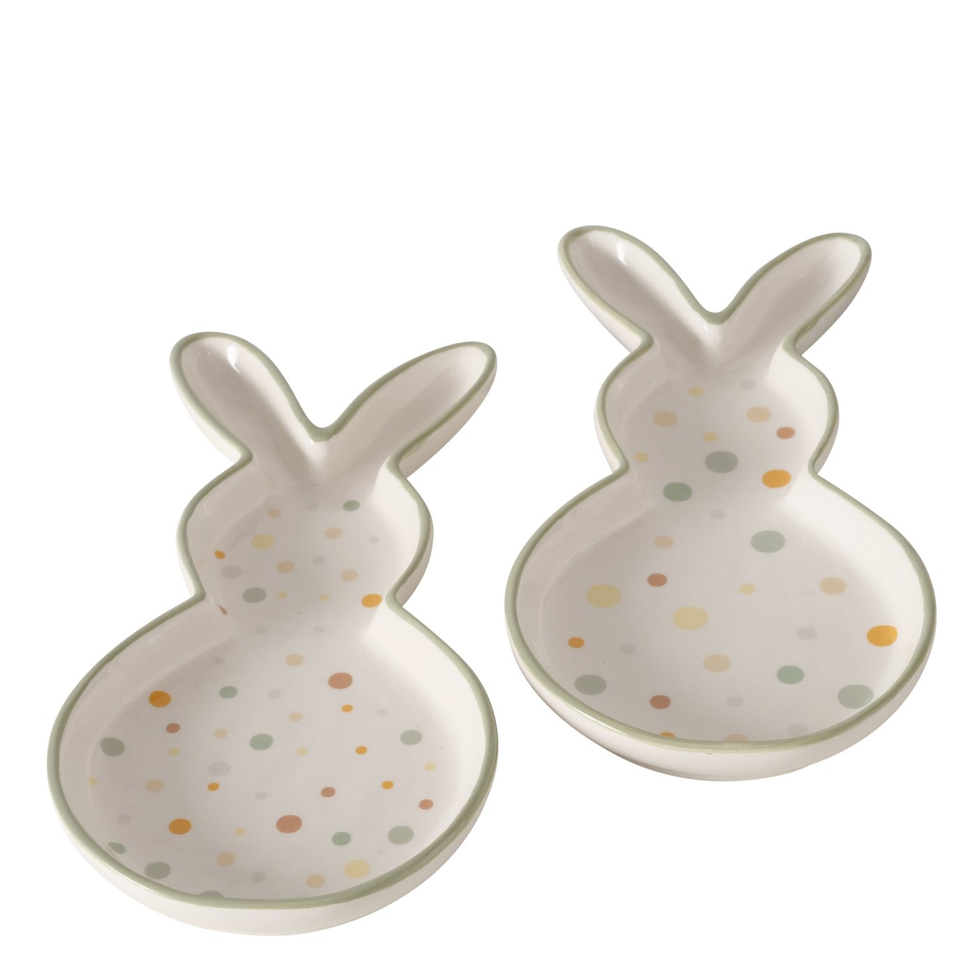 &Quirky Dotty Ceramic Easter Bunny Dish: Mini Dots or Dots